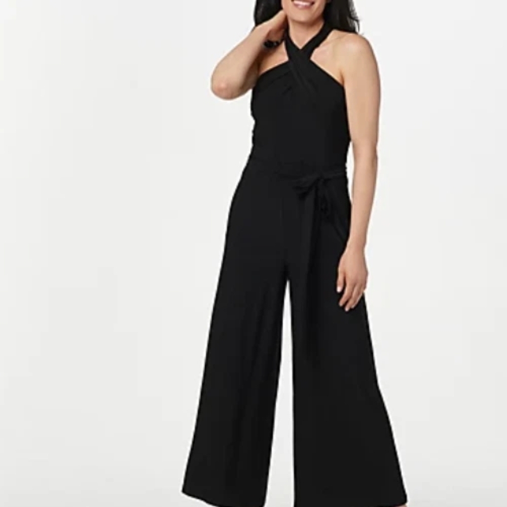 Sam Edelman Elegant Black Halter Jumpsuit